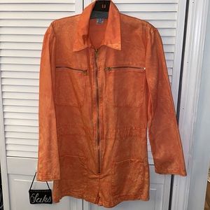 Paradised orange tie die zip up romper